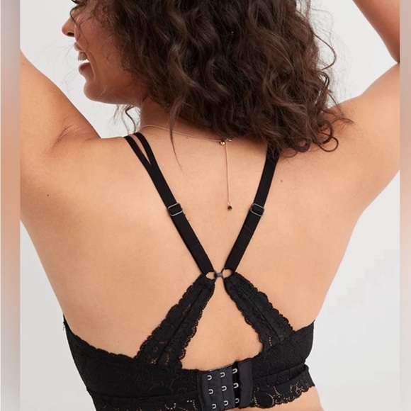 NWT Aerie Real Happy Soft Floral Lace Wireless Padded Bra - Picture 3 of 11